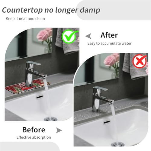 Faucet Fast Absorbent Pad - Christmas Truck Gnome Christmas Tree , Suitable For Kitchen, Bathroom, Island And Other Scenes - color: Christmas Truck gnome Christmas Tree