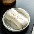 Round Marble Soap Tray, Small Ceramic Soap Dish, Cute Women Trinket Plate (Grey) - color: Grey
