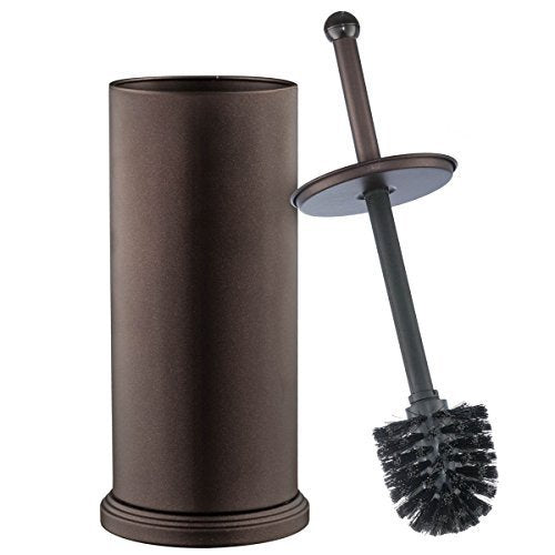 Home-it Toilet Bowl Brush and Holder - Bronze Bathroom Accessories Brush Compact, Space Saving, Deep Cleaning for Tall Toilet Bowl, Great Scrubber Cleaner