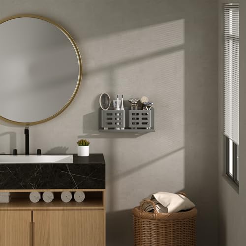 Aluminum Toothbrush Holder， Wall-Mounted，Bathroom Rack，4 Slot，Grey | Bracket Shower Toothbrush Razor Holder Suitable for Toothbrush, Toothpaste, Razor and Comb etc Bathroom Storage - size: Gray four slots