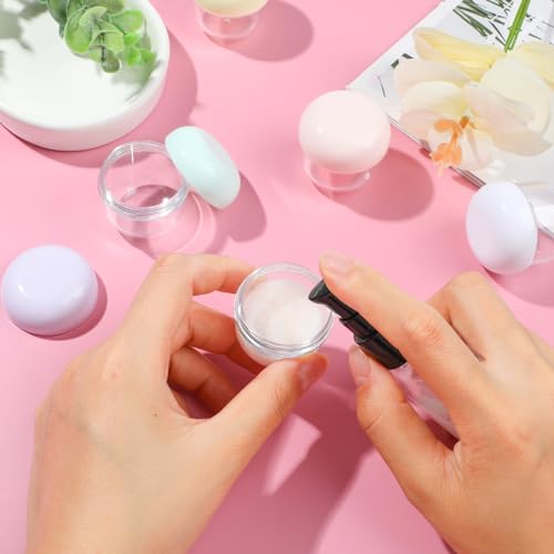 10 Pieces 20ml Travel Jars for Creams Leak Proof Mini Travel Containers with Lids Small Jar for Lip Balm Toiletries Cosmetic Makeup Bottles with Labels Plastic - color: 20ml
