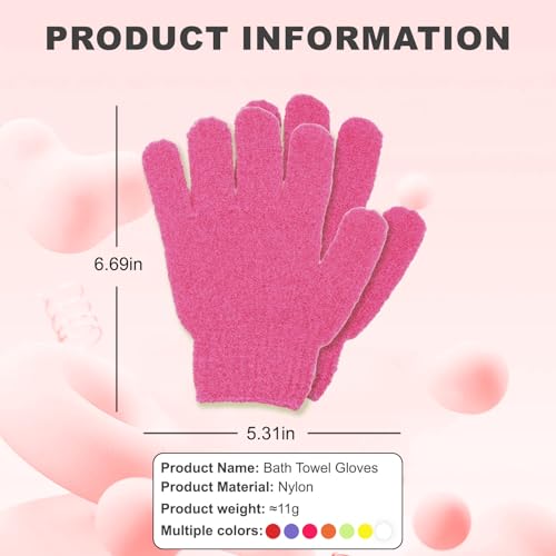 Exfoliating Glove for Shower-Body Exfoliator Scrub Gloves,Shower Gloves for Scrubbing Dead Skin,for Women Men Bath Spa - color: Red 2
