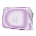 Narwey Striped Makeup Bag Travel Cosmetic Bag Organizer Toiletry Bag Make Up Bags with Compartments for Women Girls (Large, Purple Stripe) - color: A-Purple Stripe, style: Large