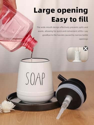 Ceramic Soap Dispenser Set, 13oz Wash Soap Dispenser (Liquid-Soap & Lotion) - color: Liquid-soap & Lotion