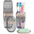 VITVITI Travel Soap Case Container, Portable Toothbrush Travel Case Dish Tray, 7.88 Inch Toothpaste Traveling Toothbrush Holder Set with Cover for Trip/Bathroom/Camping, Gray - color: Gray