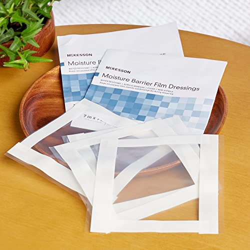 McKesson IV Site Barrier Protector, Clear. x, Catheters, 7 x 7 in, 5 ct | Water-Resistant Adhesive Film, PICC Lines, Stomas, Dialysis, Incision Protection