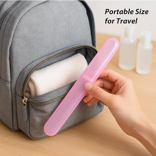 8 Pack Travel Toothbrush Case, Portable Toothbrush Travel Case with Ventilation Hole for Business Trip, Camping, Home(Blue,Pink,Green,White) - color: Blue,Pink,Green,White