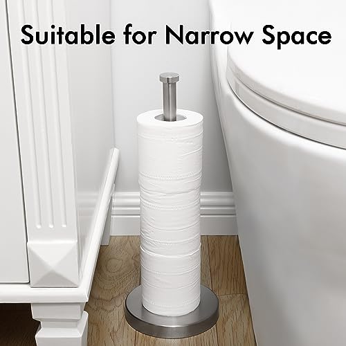 KES Toilet Paper Storage Stand, Freestanding Bathroom Toilet Paper Holder Storage for 3 Rolls SUS304 Stainless Steel Brushed Nickel, BPS201S39-2