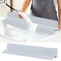 29Inch Sink Splash Guard – Extended Length & Tall Silicone Kitchen Sink Splash Guard with Overhang Drainage Design & Strong Suction Cups for Countertop(Grey, 29''x3.5'') - color: Gray, size: 29''x3.5''
