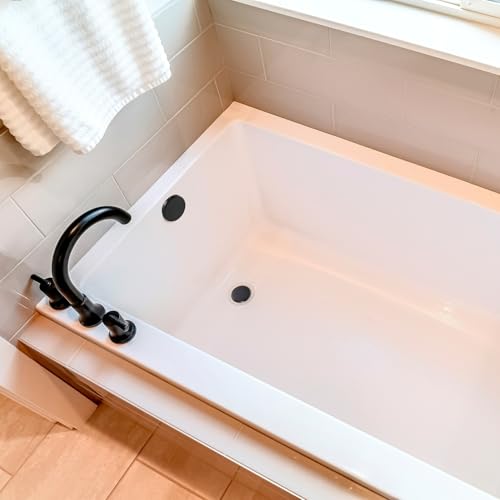 Westbrass A398RK-62 1-1/2" NPSM Coarse Thread Mushroom Tip-Toe Bathtub Drain Stopper with Illusionary Overflow Faceplate, Matte Black - color: Matte Black