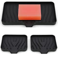 3-Pack Silicone Soap Dish, Sponge Holder for Sink, Kitchen Soap Tray, Bathroom Soap Holder, Sponge Tray with Drain (Black) - color: Black Style B