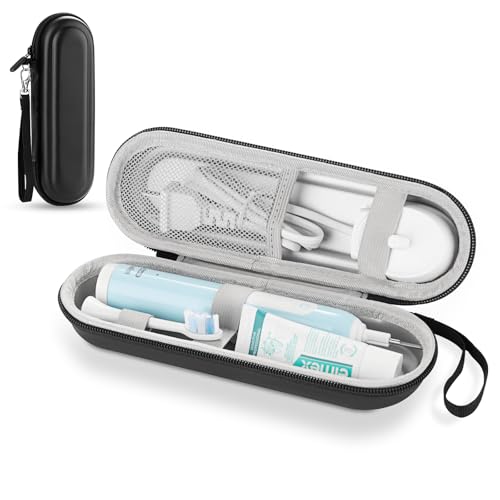 Toothbrush Travel Case for Oral B/Oral-B Pro 1000 1500 5000 7000 & Philips Sonicare 4100 1100 5300 5100 6100/iO Electric Toothbrush, Hard Protective Storage Bag (Black) - color: Black