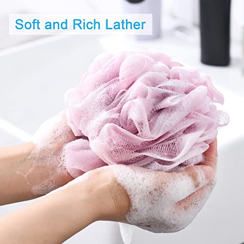 AmazerBath Loofah Sponge 75g/Piece, Exfoliating Bath Sponge Body Scrubber, Large Loofa Set of 4 - White Grey-Pink-Army Green-Green - style: Army Green