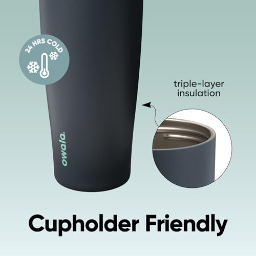 Owala FreeSip Tumbler Insulated Stainless Steel Water Bottle with Built-in Straw and Side Handle, For Travel, Work, School, and Sports, 40oz, BPA Free, Leak Proof, Foggy Tide - color: Foggy Tide, size: 40 Ounces