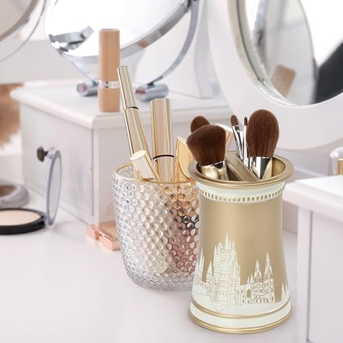 Jay Franco Harry Potter Toothbrush Holder - Gold Resin Pencil Holder Features Hogwarts Castle - Bathroom Storage - color: Gold - Harry Potter
