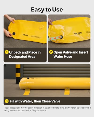 Flood Barrier, Flood Bags, Sandbag Alternative, Water Barrier for Flooding with Great Waterproof Effect, Reusable PVC Water Diversion Tubes, Lightweight Flood Barriers for Home, Door, Garage - style: 12ft (L) *12(h)