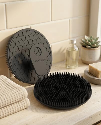 Soft Silicone Shower Brush Body Wash Bath Exfoliating Skin Massage Scrubber | 2 Pack Dry Skin Brushing Glove Loofah, Fit for Sensitive and All Kinds of Skin(Mint+Black) - color: Black+mint