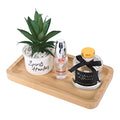 Natural Bamboo Vanity Tray Bathroom Tray Smooth and Thick Wooden Tray for Perfume Cotton Swabs Balls Candles Cosmetics Jewelry Makeup - size: 8" x 4.5" x 0.7"