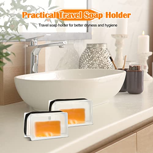 Sieral 4 Pcs Travel Soap Container Bags Bulk Waterproof Soap Bar Holder Case Pouch with Zipper Holder Pouch for Travel Bathroom Shower Gym Camping Vacation Outdoor Hiking Bath