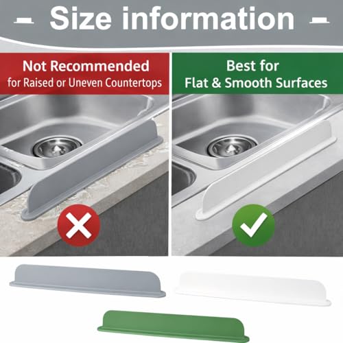 Silicone Sink Splash Guard – Extra-Long 19.3" Water Protector for Kitchen & Bathroom, No-Slip, Heat-Resistant, Dishwasher Safe (19.3 * 3.3 * 2in) (grey)