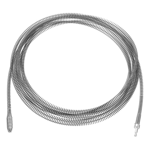uxcell 1 Pcs Drain Clog Remover 314.9 inch 8 M 10mm Thick, Drain Augers Hair Remover Spring Cable with Electric Drill Connector, Plumbing Snake for Kitchen Sink, Bathtub Drain Toilet - size: 314.9 Inch
