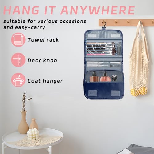Toiletry Bag Travel Bag with Hanging Hook, Waterproof Capacity Hanging Multifunctional Makeup Bag for Toiletries, Portable Cosmetic Bag Travel Organizer for Women and Men(Royal Blue) - color: A6-Royal Blue