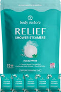 Body Restore Shower Steamers Aromatherapy 15 Pack – Fathers Day Gift for Dad, Birthday Gifts for Women & Men, Spa Stress Relief & Relaxation Self Care Gifts – Premium Eucalyptus Essential Oil Tablets - color: Eucalyptus 15 Pack