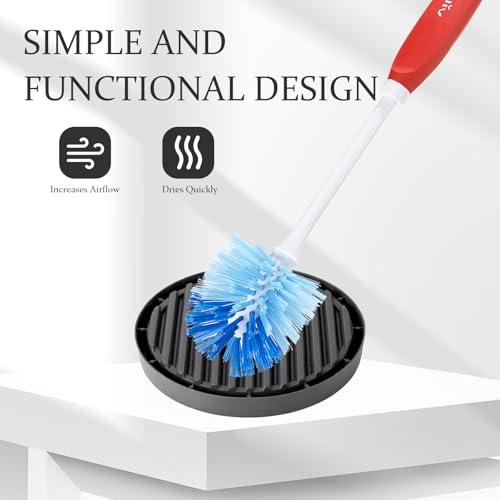 SHENGYIYISHENG Plunger Mat, Air Drying Mat for Toilet Plunger, Plunger Holder Catches Drips - Wicks Water from Plunger and Dries Quickly, Plunger Tray for Kitchens & Bathrooms (Black, 2 Pcs)