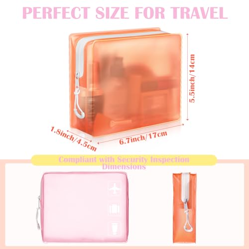 8 Pack TSA Approved Travel Toiletry Bags Frosted Translucent Leak-proof Cosmetic Makeup Bags for Women Men Travel Organizer Airport Security(Pastel,6.7 x 5.5 x 1.8 Inch) - color: Pastel, size: 6.7 x 5.5 x 1.8 Inch