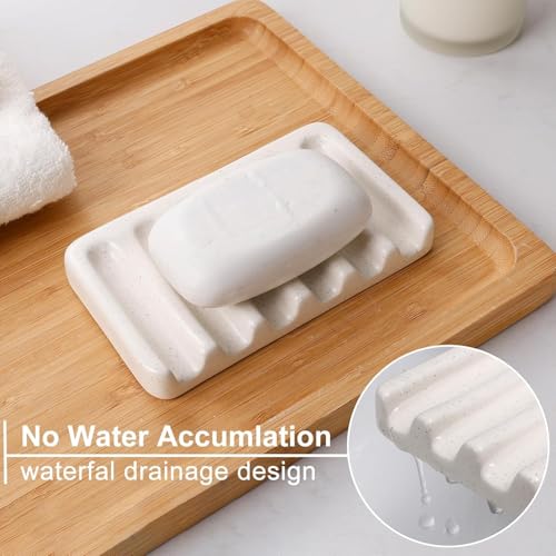 BosilunLife Beige Bathroom Accessories Set - Ceramic Bathroom Counter Soap Set Bathroom Decor Sets Accessories Bathroom Lotion Soap Dispenser and Toothbrush Holder Set, Soap Dish, Apothecary Jars - color: Beige-foam