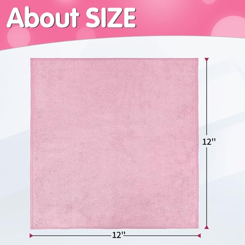 20 Pack Pink Microfiber Cleaning Cloth, Lint-Free Car Wash Towels, All-Purpose Absorbent Cleaning Rags for Housekeeping, Dust Cloth for Office, Mechanic, Automotive - color: Pink