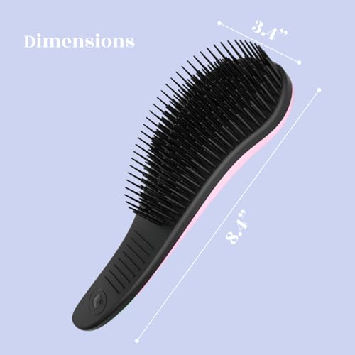 Crave Naturals Glide Thru Detangling Brush For Natural, Curly, Straight, Wet or Dry Hair - Gentle Detangler Brush Styling Tool for Adults, Kids, Toddlers and Little Girls - 8.4x3.4", Pink - color: Pink, size: 1 Pack (Large)