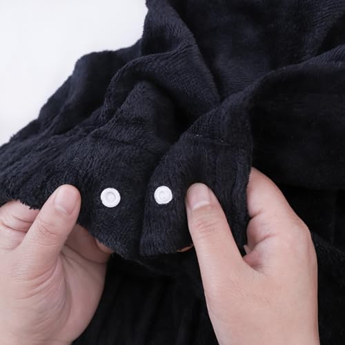 Super Absorbent Quick Dry Spa Bath Wrap Shower Skirt and Hair Drying Turban - 2pc Set (One-Size, Black) - color: Black