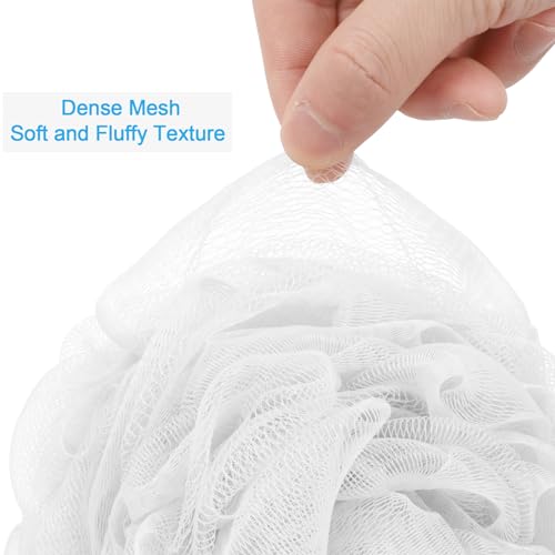 AmazerBath Loofah Sponge 60g/Piece, Exfoliating Bath Sponge Body Scrubber - Loofa Set of 4 - Snow White - style: White