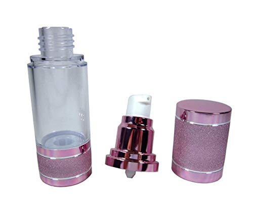 Tvoip 3Pcs/Lot 15ml 30ml 50ml Gold Pink Silver Glitter Diamond Airless Vacuum Bottles Luxury Emulsion Lotion Fragrance Perfume Spray Bottle (Pink) - color: Pink
