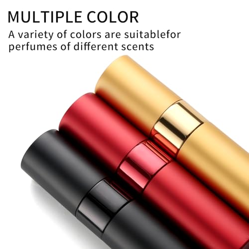 Perfume Travel Refillable Atomizer 8ML (3PCS) - Empty Cologne Spray Bottle, Portable & Leakproof Sprayer for Travel (Black) - color: Black