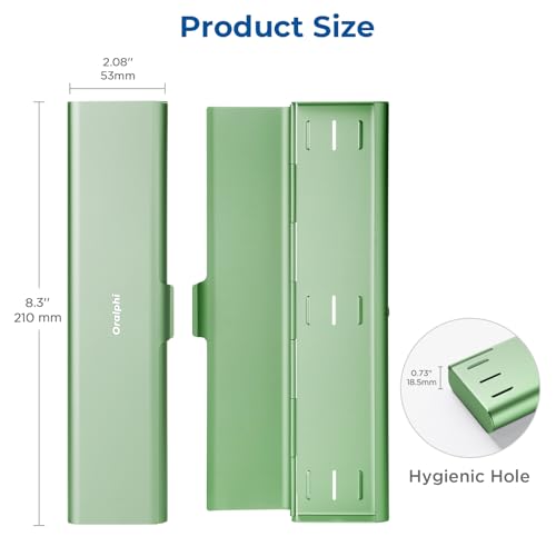 Wider Aluminum Toothbrush Travel Case, Portable Travel Toothbrush Holder, Durable Manual Toothbrush Box Container for Traveling, Bathroom, Camping, Business Trip, Green - color: Green, size: 1 Pack (Large)