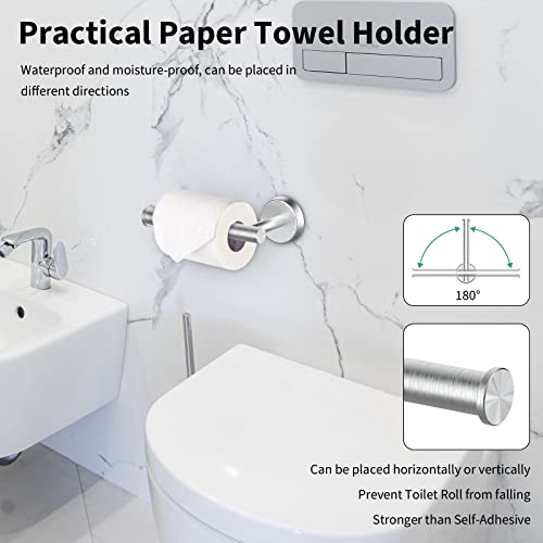 Newfun 10Pcs Brushed Nickel Bathroom Hardware Set - Includes 24&18inch Towel Bar, Robe Hook, Toilet Paper Holder, 2 Pack 5 Piece Bathroom Accessories Set Stainless Steel Wall Mounted - color: Brushed Nickel