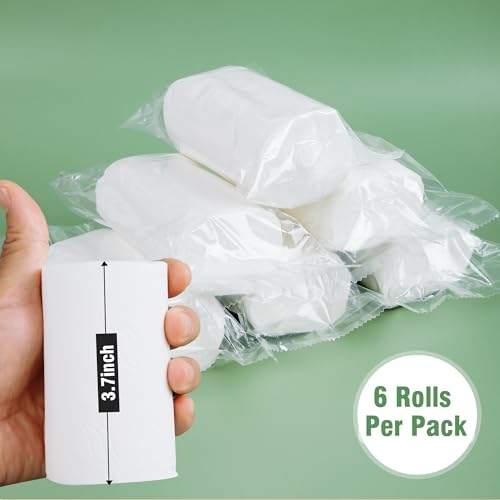 Travel Toilet Paper 6 Rolls – Coreless & Individually Wrapped, Compact Packable Tissue for Camping, RV, Hiking, Outdoor Trips, Waterproof Portable Bathroom Tissue (6)