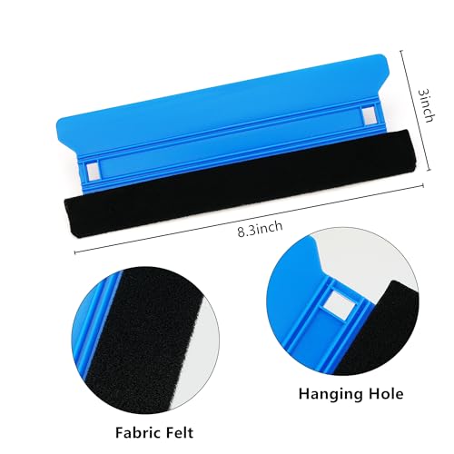 Umaki 8.3inch Large Vinyl Wrapping Felt Squeegee with 4inch Vinyl Squeegee Applicator for Fastly Installing Vehicle Tinting Film Graphic or Wallpaper, Finish Smoothing/Cleaning Work, 3pack - color: Black