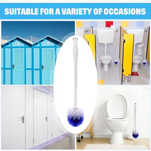 Reallnaive 24 Pcs 18 Inch Toilet Brush Toilet Bowl Cleaner Brush Bathroom Long Plastic Handled Cleaning Scrubber with Hook Hole for Household Bathroom Cleaning Supplies (Round Handle) - style: Round Handle