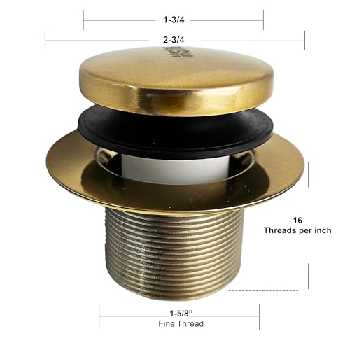 Westbrass A931K-19 Universal 1-3/8" Fine Thread Tip-Toe Bathtub Drain Plug Trim Set with One-Hole Overflow Faceplate and 1-1/2" Adapter Bushing, Champagne Bronze - color: Champagne Bronze