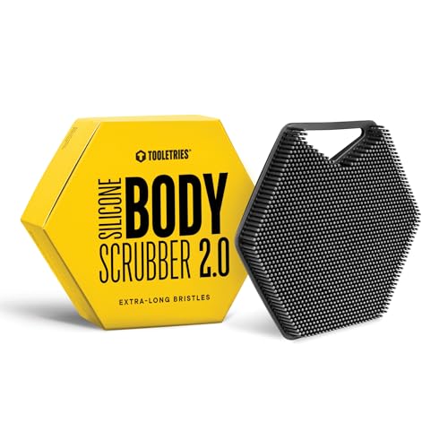 TOOLETRIES Silicone Body Scrubber 2.0, Loofah Alternative - Charcoal | Gentle exfoliating shower scrubber that's quick drying, hygienic and longer lasting than traditional loofahs. - color: Charcoal