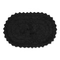 DII Crochet Collection Reversible Bath Mat, Small Oval, 17x24, Black - color: Black, size: 1'5" x 2' (Oval)