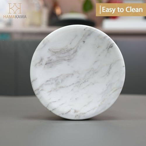 Natural Marble Soap Dish, Round Carrara White Jewelry Dish, Limestone Shower Soap Holder, Modern Stone Sponge Holder, Bar Soap Saver Tray for Bathroom, Kitchen, Easy to Clean - color: Carrara White 4.5-in Circ