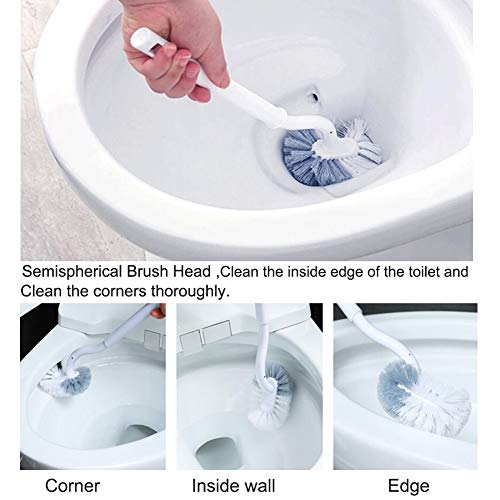 Marbarsse Bathroom Toilet Bowl Brush and Holder, Curved Design Toilet Brush for Deep Cleaning Under Rim, Best Toilet Brush Set, Easy Handy CompactToilet BowlCleaner Brush for Bathroom, 1 Pack - color: 1 Pack