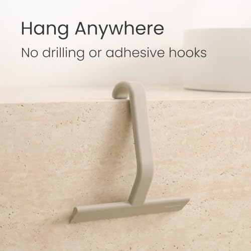 dancemoon JustHang Shower Squeegee for Glass Doors, All-One-Piece Award-Winning Silicone Squeegee with Built-in Hook for Bathroom,Window, Mirror, Tile Wall,Car, Streak-Free Cleaner,10-Inch Light Taupe - color: Light Taupe, size: 10 Inches