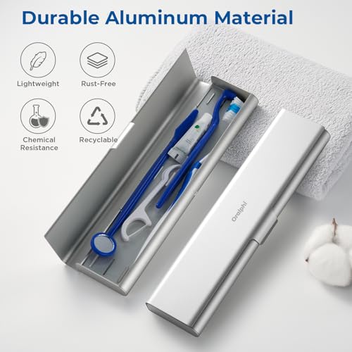 2 Pack Wider Aluminum Toothbrush Travel Case, Portable Travel Toothbrush Holder, Durable Manual Toothbrush Box Container for Traveling, Bathroom, Camping, Business Trip - color: Silver, size: 2 Pack (Large)