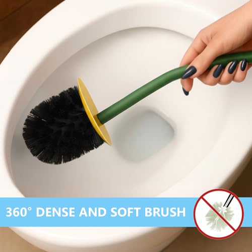 Deep & Sturdy Toilet Bowl Brush with Holder - Orange Bowl Brush - Durable Scrubbing - Toilet Cleaners - Household Essentials - Bathroom Cleaner - Cleaning Supplies - Household Supplies - color: Orange