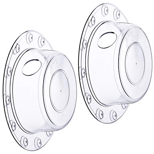 Jetec 2 Pack Bathtub Drain Stoppers 6.1 Inch Bathtub Overflow Cover Transparent PVC Bath Stoppers Overflow Drain Cover Plug for Deep Water Abysmal Bath Tub Hole Kitchen